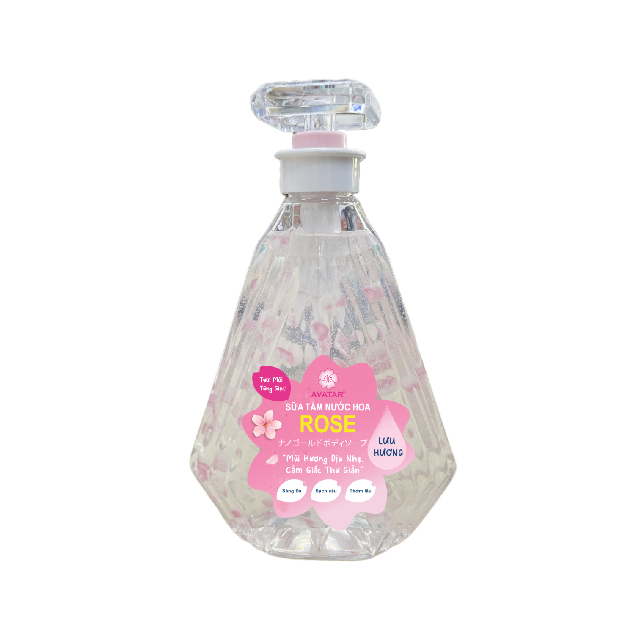 Sữa Tắm Cánh Hoa Tươi Giúp Làm Sáng Mịn Da Hương Nước Hoa Avatar Rose Shower Gel ( Hương Hoa Hồng )